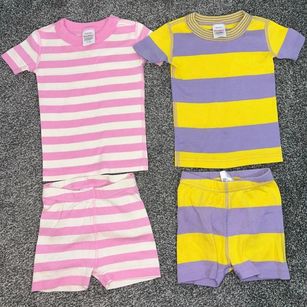 Hanna Andersson stripped shorts pajamas size 2